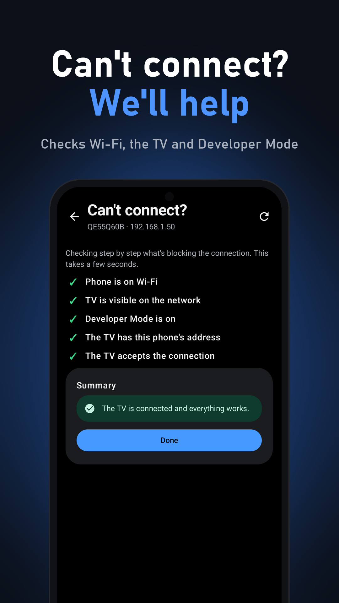 Can't connect? We'll help