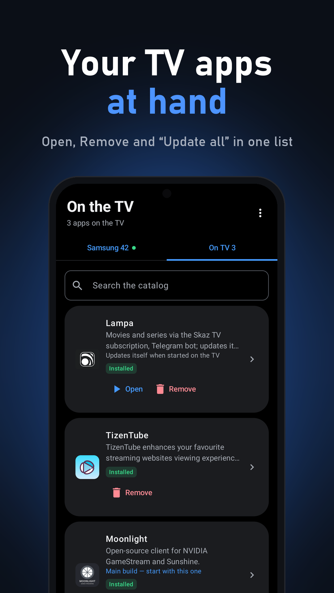 Your TV apps at hand